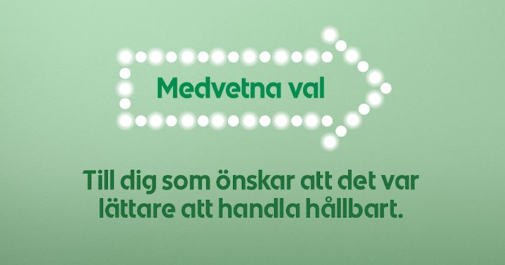 Text i bild som säger Till dig som önskar att det var lättare att handla hållbart.